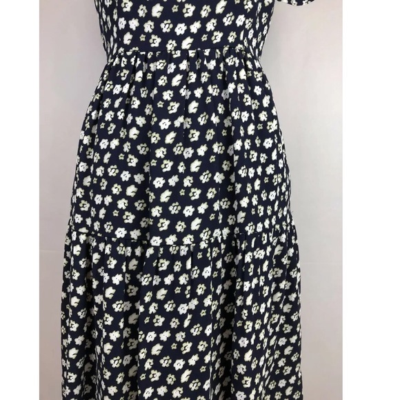 J. Crew Tiered Dress Blurred Floral Navy size 0 - Picture 3 of 8